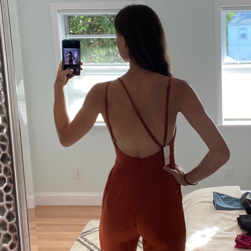 Rusty Orange Jumpsuit - Picture 2 of 3